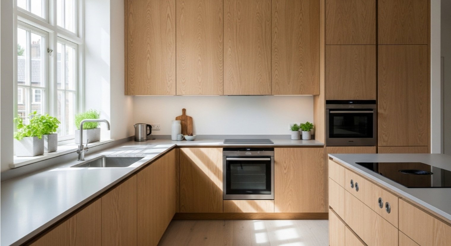 Dapur Minimalis Kayu Dengan Kitchen Set Plywood Tahan Lembap