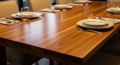 Meja Makan Kayu Jati Solid Dengan Tekstur Alami Berkualitas