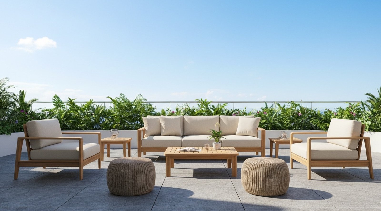 Pojok Santai Teras Modern Outdoor Furniture Standar Internasional