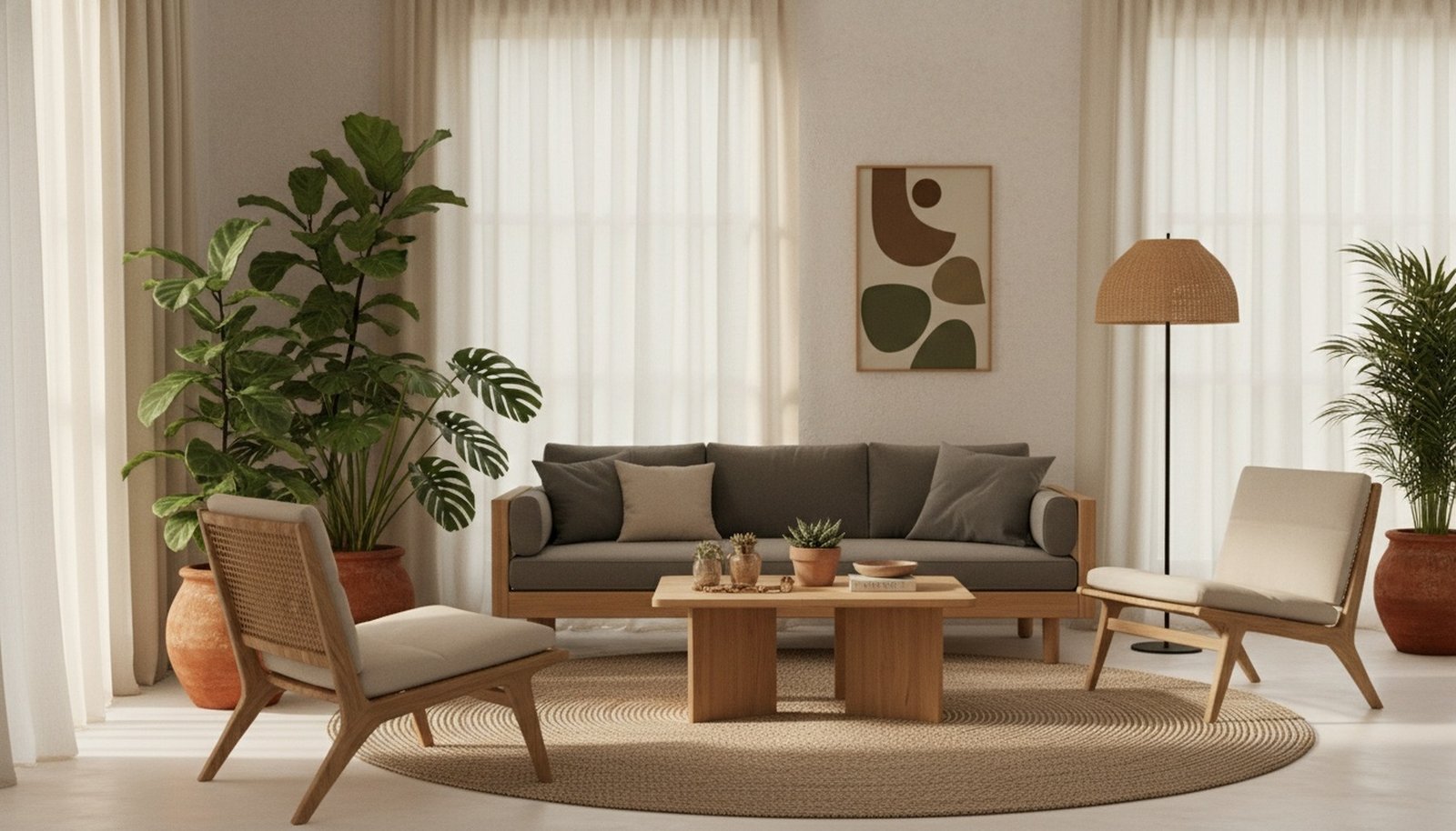 Furnitur Kayu Ramah Lingkungan Ruang Tamu Minimalis Modern