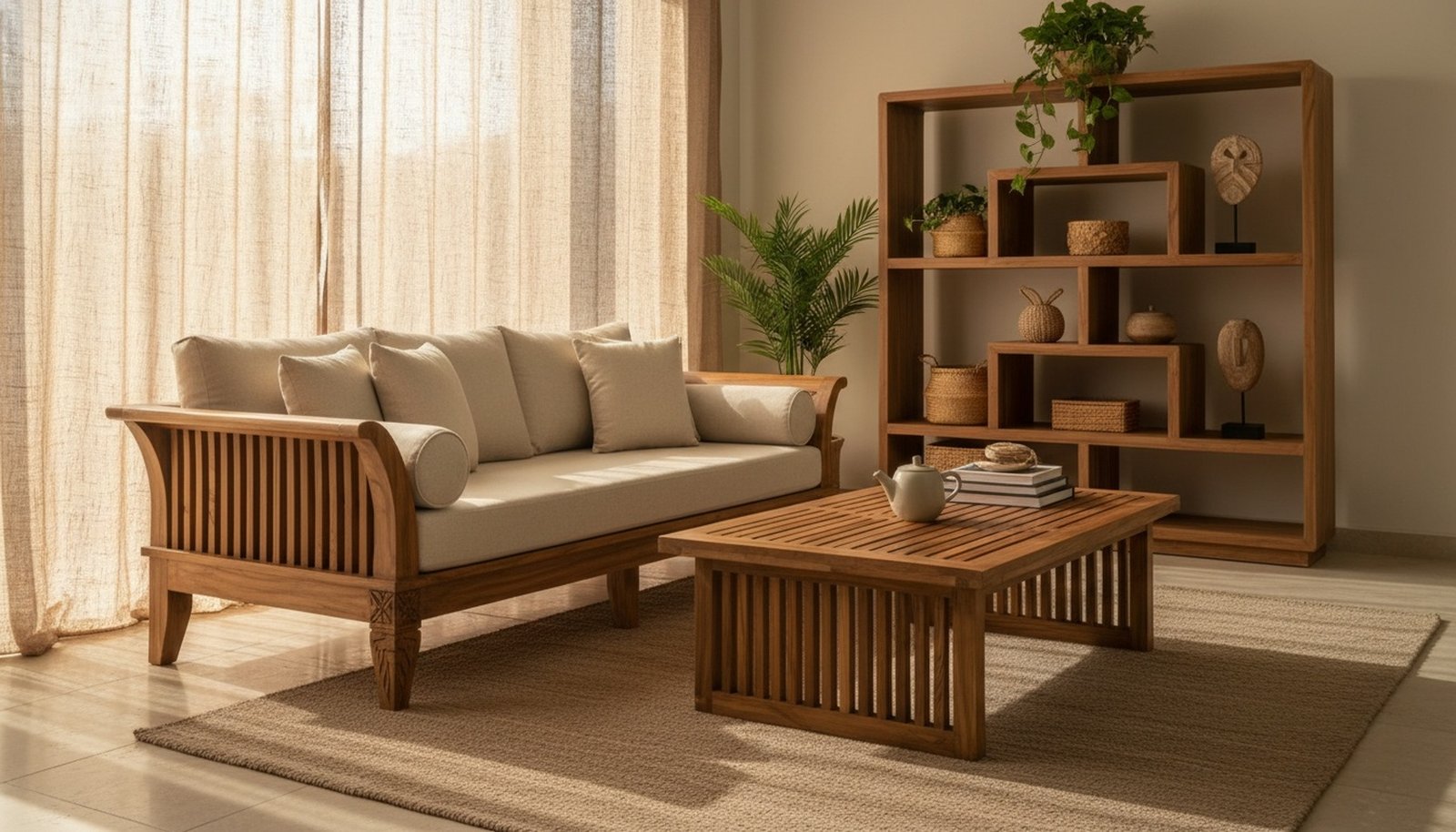 Investasi Furnitur Jati Solid Ruang Tamu Premium Modern