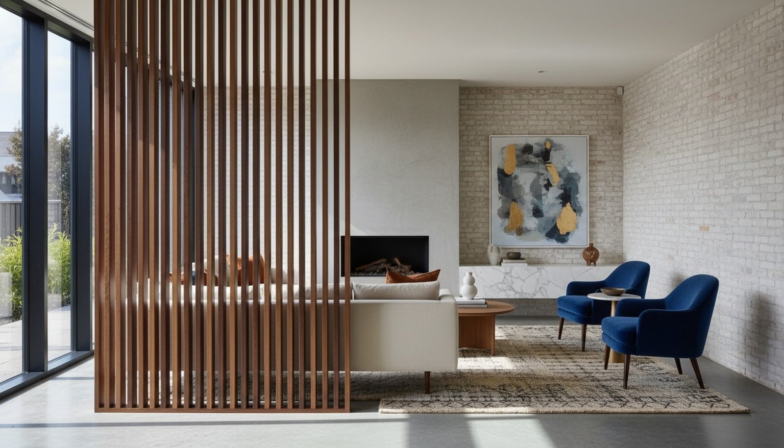 Model Penyekat Ruangan Minimalis Bahan Kayu Penataan Dekorasi Modern