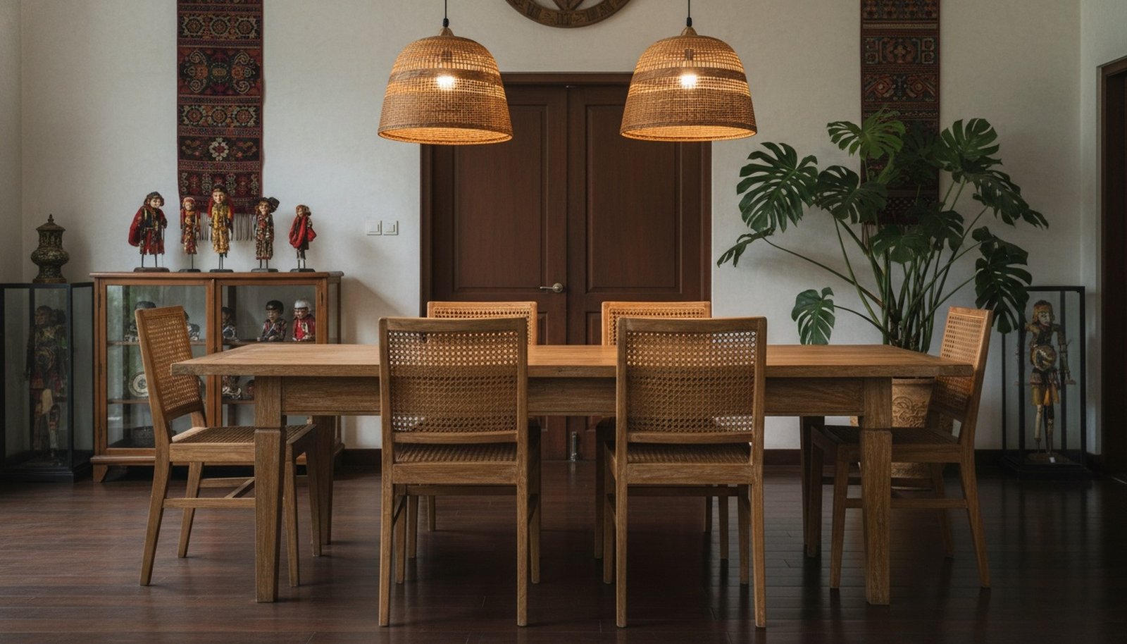 Set Meja Makan Jati Antik Bernilai Tinggi Interior Klasik Elegan