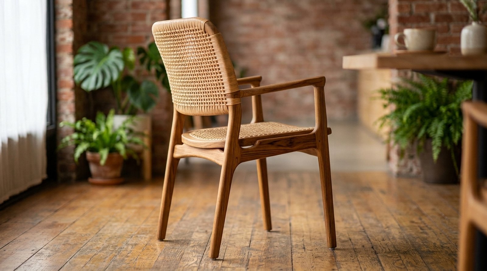Kursi Cafe Custom Ergonomis Kayu Jati Untuk Resto Minimalis